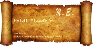 Meidl Elemér névjegykártya